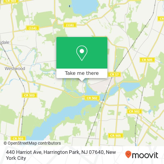 Mapa de 440 Harriot Ave, Harrington Park, NJ 07640
