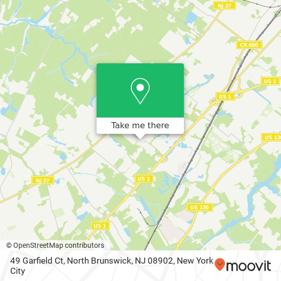 Mapa de 49 Garfield Ct, North Brunswick, NJ 08902