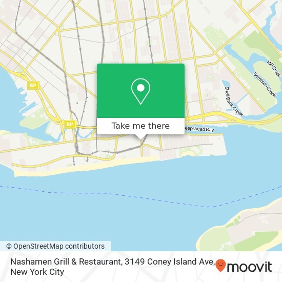 Mapa de Nashamen Grill & Restaurant, 3149 Coney Island Ave