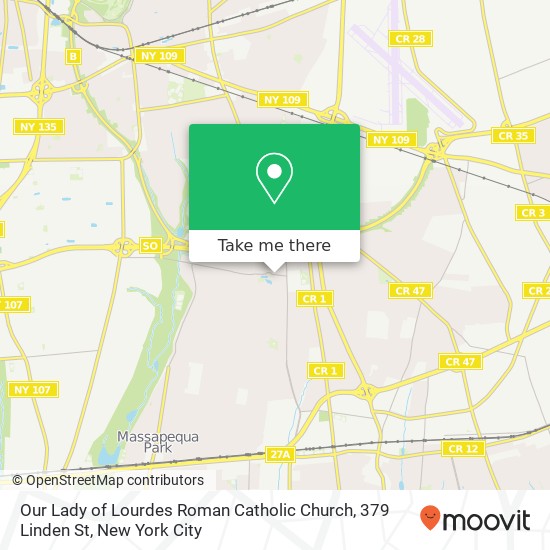 Mapa de Our Lady of Lourdes Roman Catholic Church, 379 Linden St