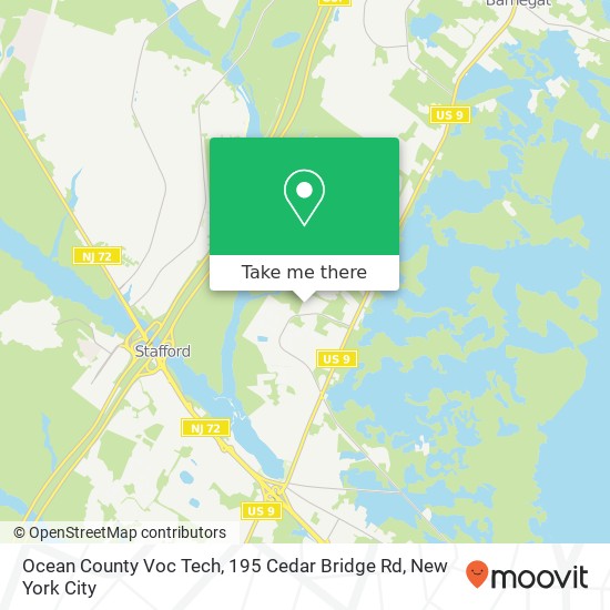 Ocean County Voc Tech, 195 Cedar Bridge Rd map