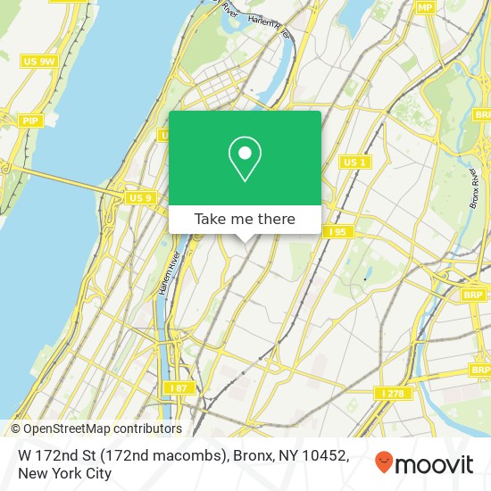 W 172nd St (172nd macombs), Bronx, NY 10452 map