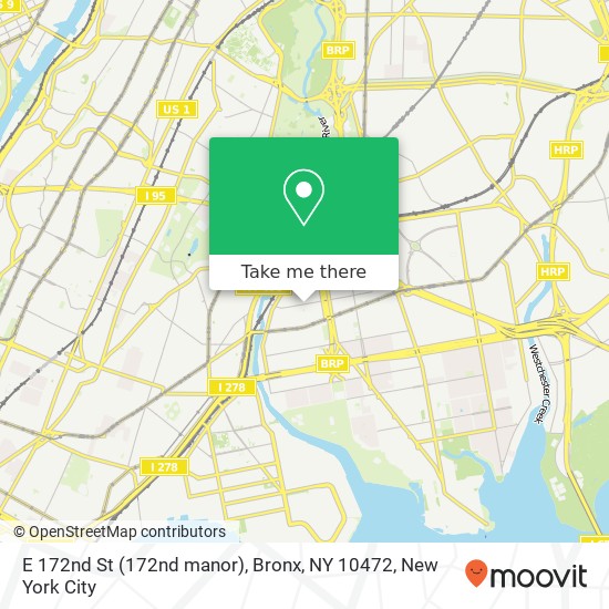 Mapa de E 172nd St (172nd manor), Bronx, NY 10472