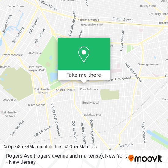 Mapa de Rogers Ave (rogers avenue and martense)