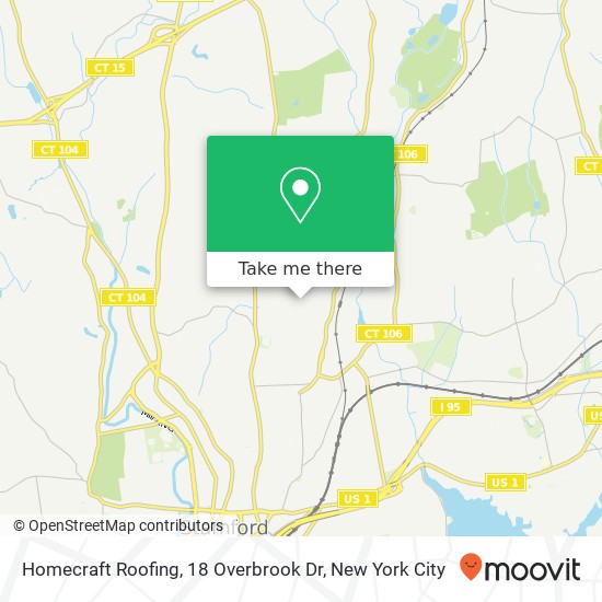 Mapa de Homecraft Roofing, 18 Overbrook Dr