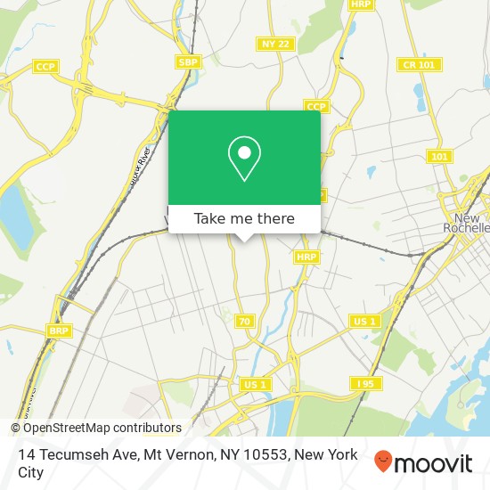 14 Tecumseh Ave, Mt Vernon, NY 10553 map