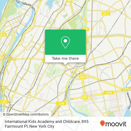 Mapa de International Kids Academy and Childcare, 895 Fairmount Pl