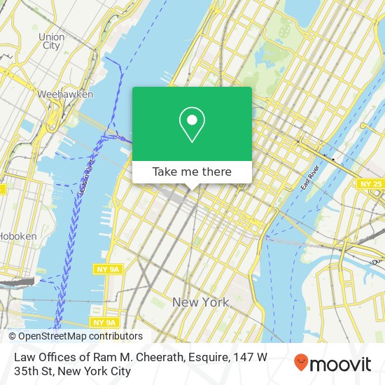 Mapa de Law Offices of Ram M. Cheerath, Esquire, 147 W 35th St