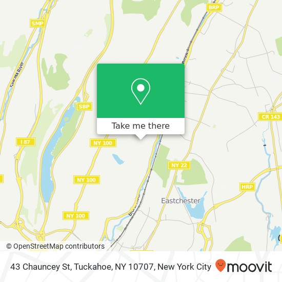 Mapa de 43 Chauncey St, Tuckahoe, NY 10707