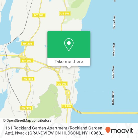 Mapa de 161 Rockland Garden Apartment (Rockland Garden Apt), Nyack (GRANDVIEW ON HUDSON), NY 10960