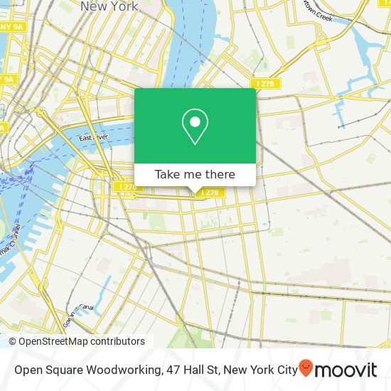 Mapa de Open Square Woodworking, 47 Hall St