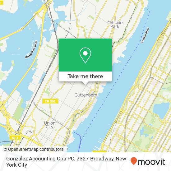 Mapa de Gonzalez Accounting Cpa PC, 7327 Broadway