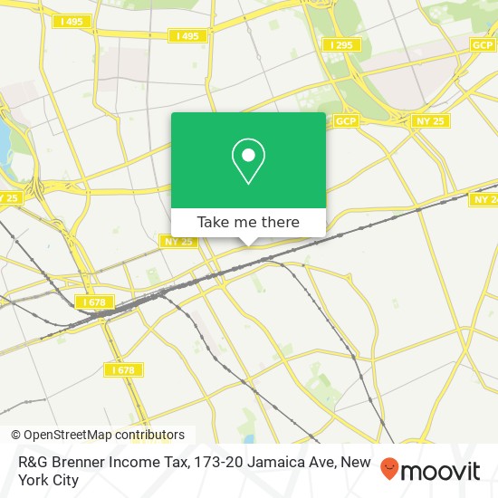Mapa de R&G Brenner Income Tax, 173-20 Jamaica Ave