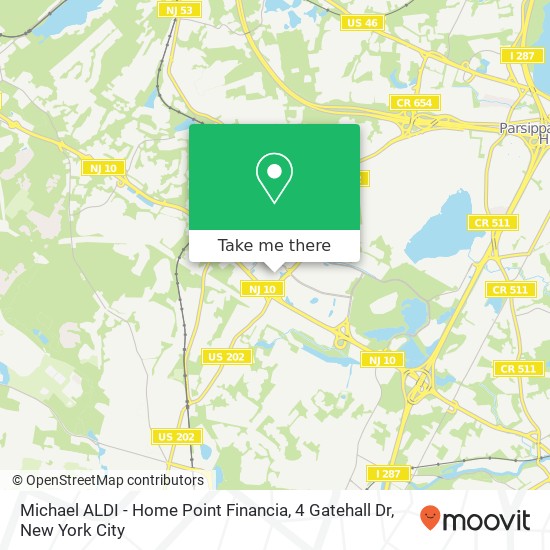 Mapa de Michael ALDI - Home Point Financia, 4 Gatehall Dr