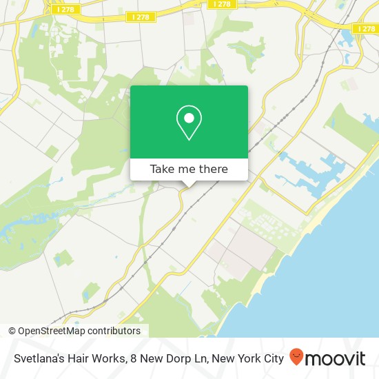 Mapa de Svetlana's Hair Works, 8 New Dorp Ln