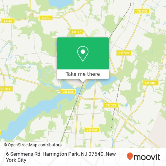 Mapa de 6 Semmens Rd, Harrington Park, NJ 07640