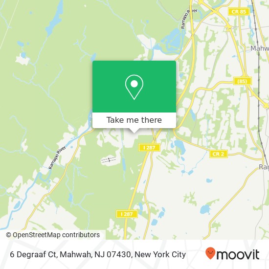Mapa de 6 Degraaf Ct, Mahwah, NJ 07430