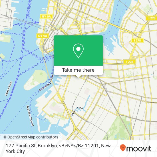Mapa de 177 Pacific St, Brooklyn, <B>NY< / B> 11201