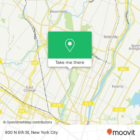 Mapa de 800 N 6th St, Newark, NJ 07107