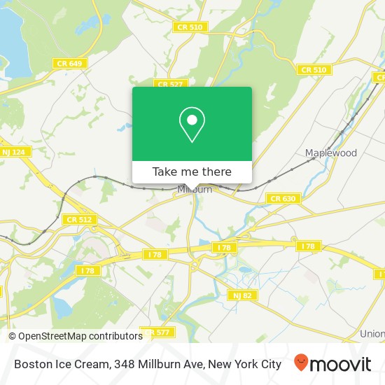 Boston Ice Cream, 348 Millburn Ave map