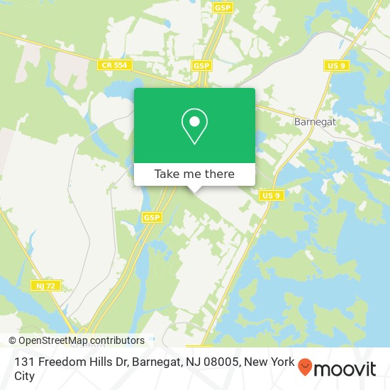 Mapa de 131 Freedom Hills Dr, Barnegat, NJ 08005