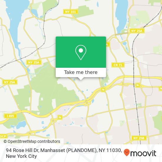 Mapa de 94 Rose Hill Dr, Manhasset (PLANDOME), NY 11030