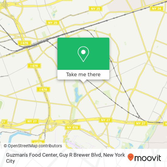 Mapa de Guzman's Food Center, Guy R Brewer Blvd