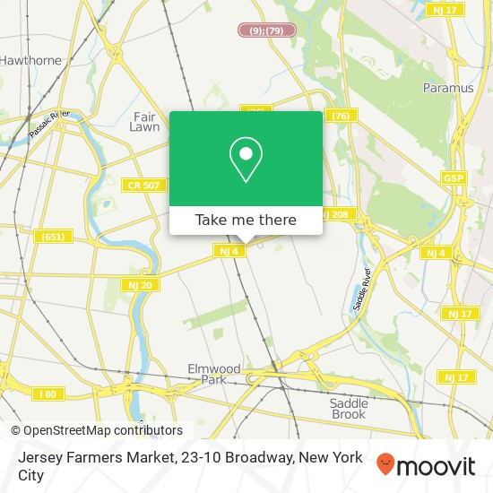 Jersey Farmers Market, 23-10 Broadway map