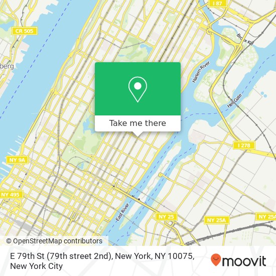 E 79th St (79th street 2nd), New York, NY 10075 map