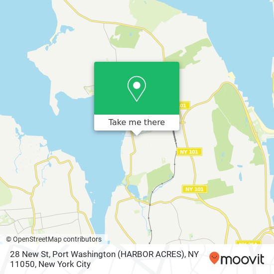 Mapa de 28 New St, Port Washington (HARBOR ACRES), NY 11050