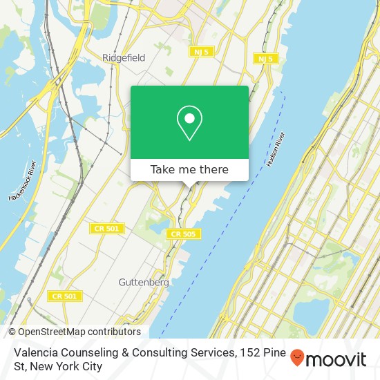 Mapa de Valencia Counseling & Consulting Services, 152 Pine St