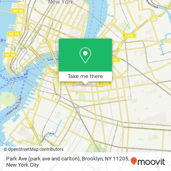 Mapa de Park Ave (park ave and carlton), Brooklyn, NY 11205