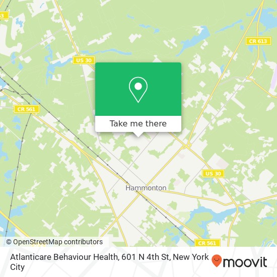 Atlanticare Behaviour Health, 601 N 4th St map