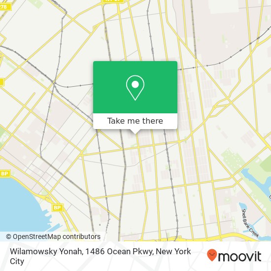 Mapa de Wilamowsky Yonah, 1486 Ocean Pkwy