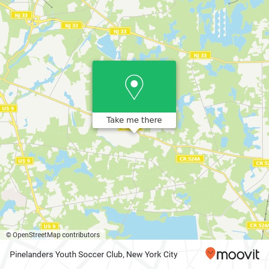 Mapa de Pinelanders Youth Soccer Club, 449 Adelphia Farmingdale Rd