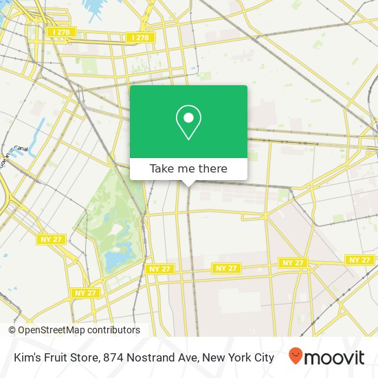 Kim's Fruit Store, 874 Nostrand Ave map