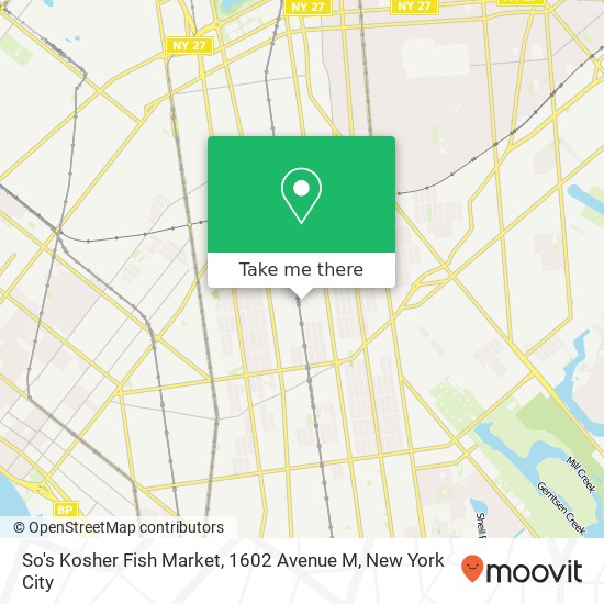Mapa de So's Kosher Fish Market, 1602 Avenue M