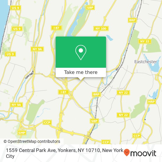 Mapa de 1559 Central Park Ave, Yonkers, NY 10710