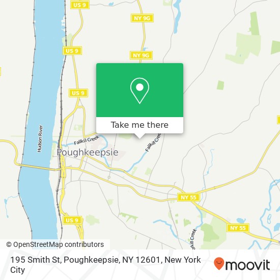 Mapa de 195 Smith St, Poughkeepsie, NY 12601