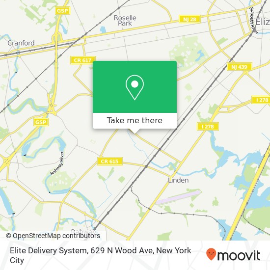 Elite Delivery System, 629 N Wood Ave map