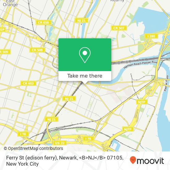 Ferry St (edison ferry), Newark, <B>NJ< / B> 07105 map