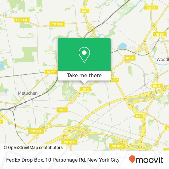 Mapa de FedEx Drop Box, 10 Parsonage Rd