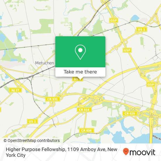 Higher Purpose Fellowship, 1109 Amboy Ave map