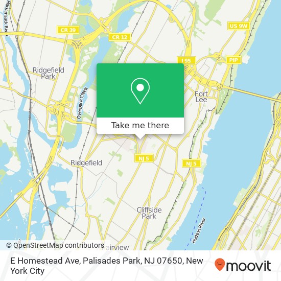 E Homestead Ave, Palisades Park, NJ 07650 map