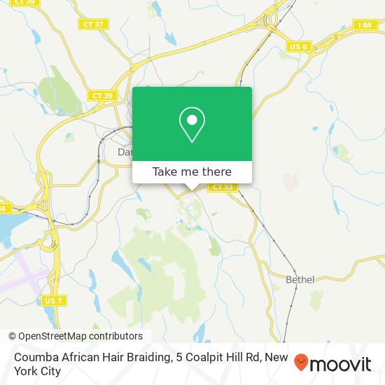 Mapa de Coumba African Hair Braiding, 5 Coalpit Hill Rd