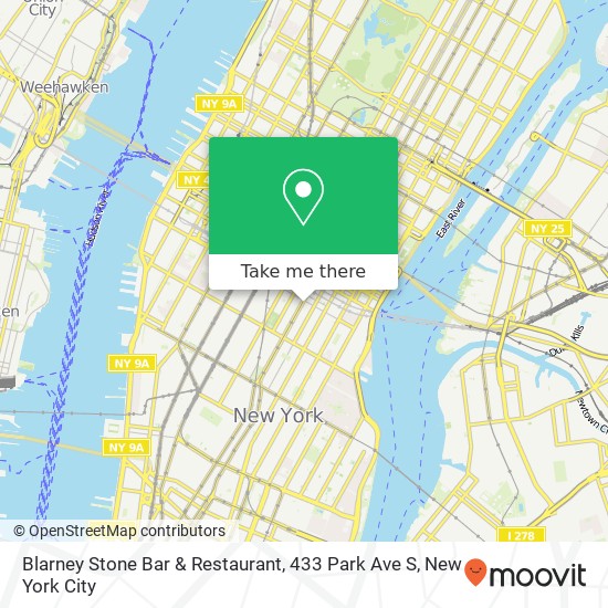 Mapa de Blarney Stone Bar & Restaurant, 433 Park Ave S