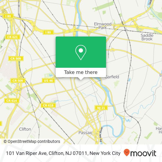 Mapa de 101 Van Riper Ave, Clifton, NJ 07011