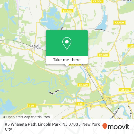 95 Whaneta Path, Lincoln Park, NJ 07035 map