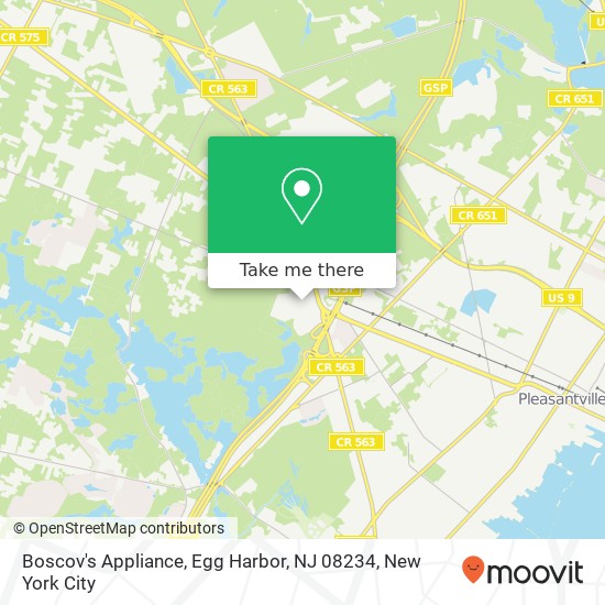 Mapa de Boscov's Appliance, Egg Harbor, NJ 08234