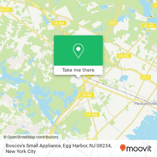 Mapa de Boscov's Small Appliance, Egg Harbor, NJ 08234